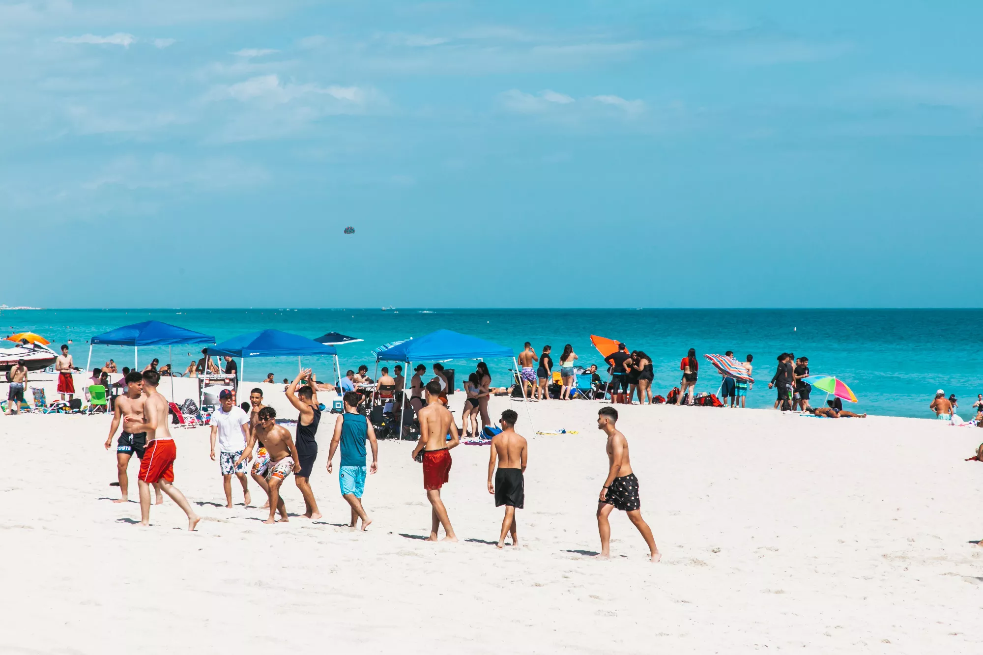 Family enjoying a beach excursion on the coast of Varadero