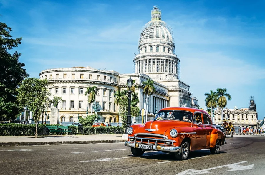 Private Transfer vehicle traveling between destinations in Cuba
